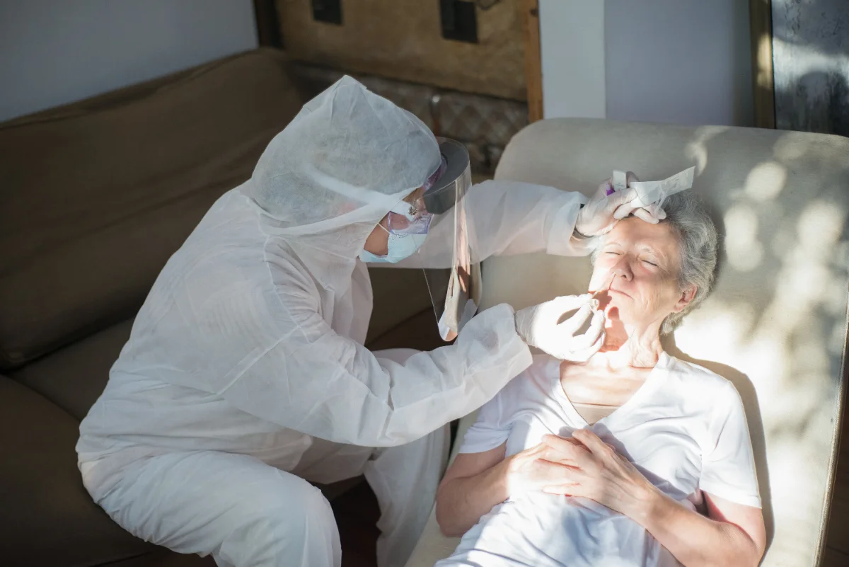 Certified nursing assistant with patient